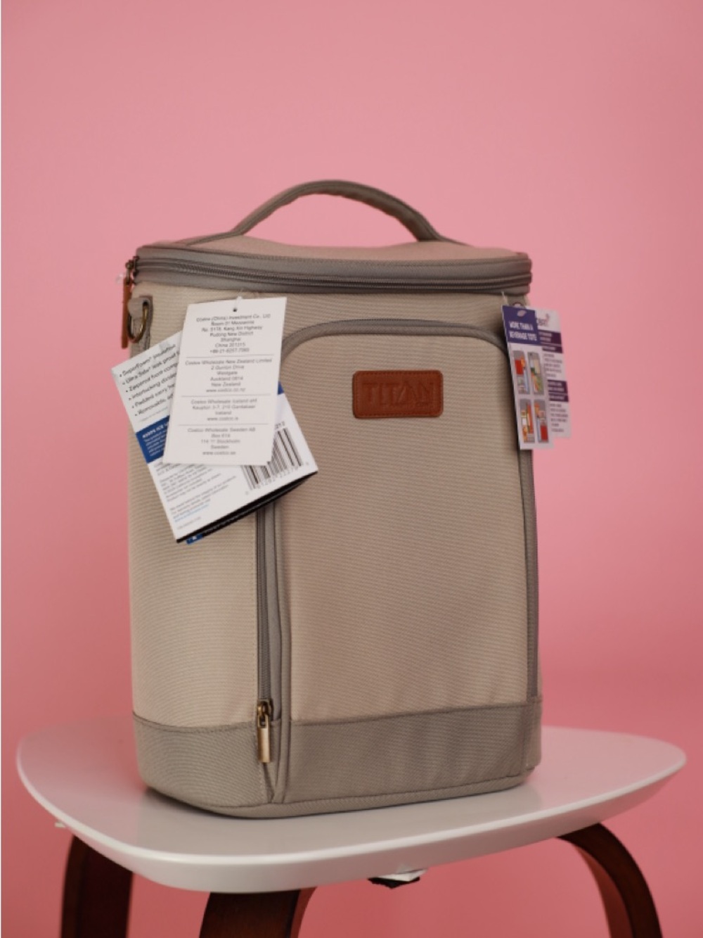 Titan Beige Toiletry Bag with Tan Accents